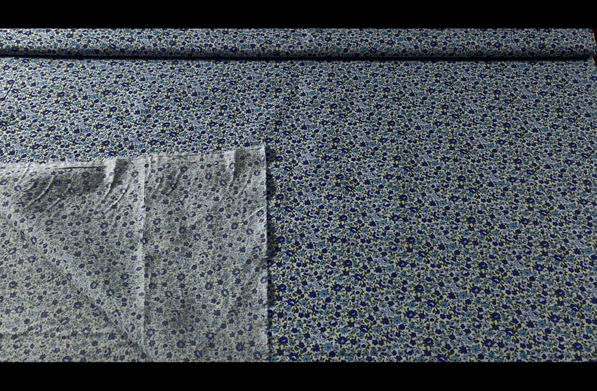 Poplin with Small Thin Flowers Cotton Multi-Colored - 150cm