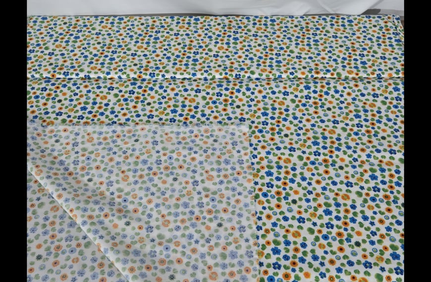 Poplin Thin with Small Roses Cotton Multi-Colored - 150cm