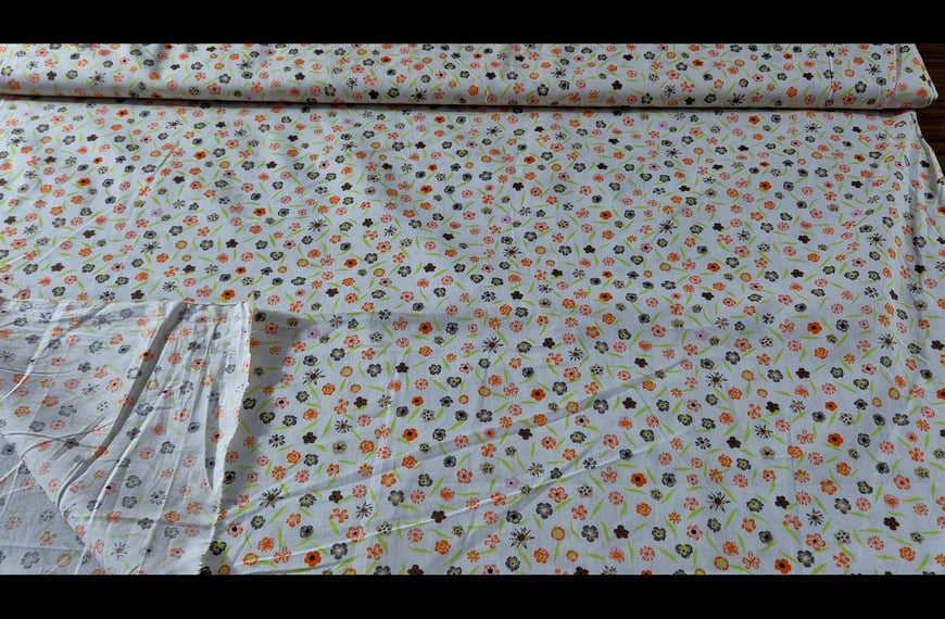 Poplin with 4-Leaves Cotton Multi-Colored - 150cm