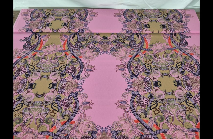 Crepe with Paislies Polyester Multi-Colored - 150cm