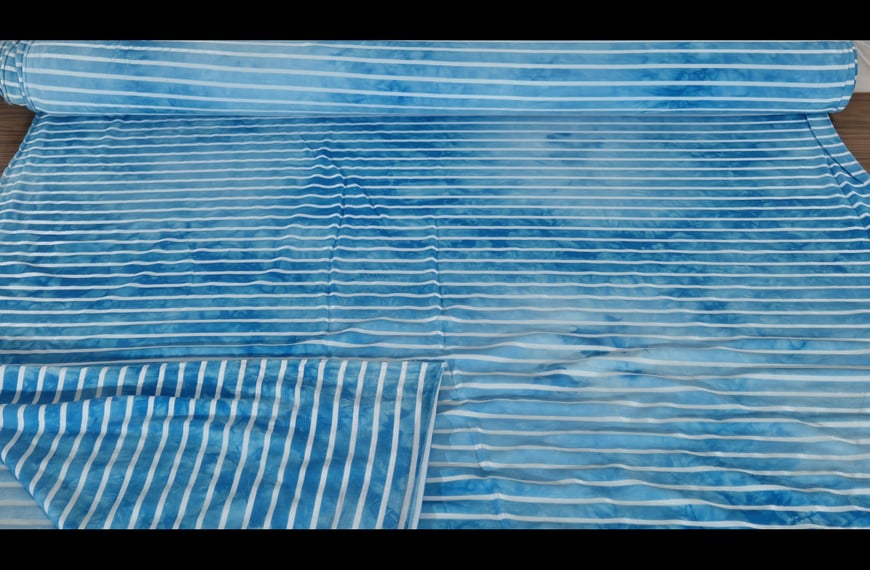 Mako Jersey with Water Patterns & Stripes Polyester Acetat Elast Multi-Colored - 150cm
