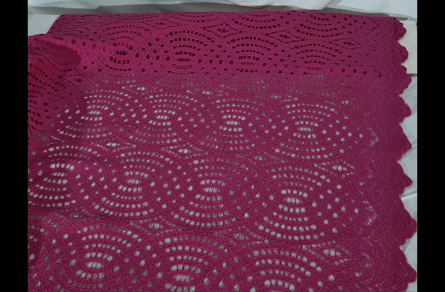 Lace Corded with Circles & Finish Polyester Cotton Single-Colored - 150cm