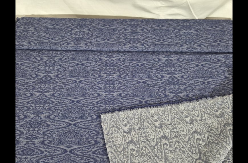Denim Jacquard with Embossed like Ecclesiastical Cotton Polyester Elast Multi-Colored - 150cm