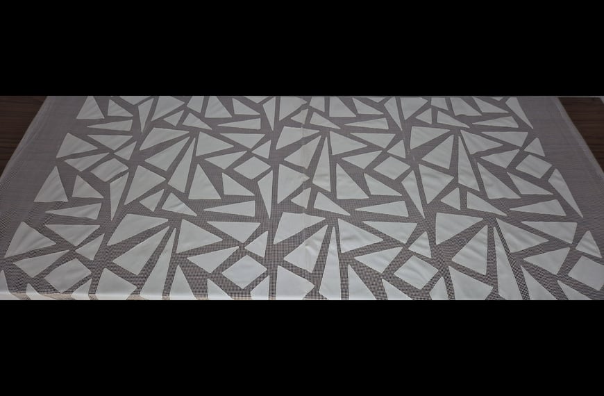 Vinyl with Mesh in Triangle Shapes Polyester Single-Colored - 140cm