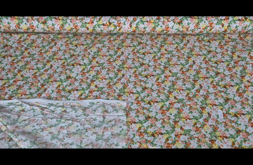 Poplin with Flowers Cotton Multi-Colored - 150cm
