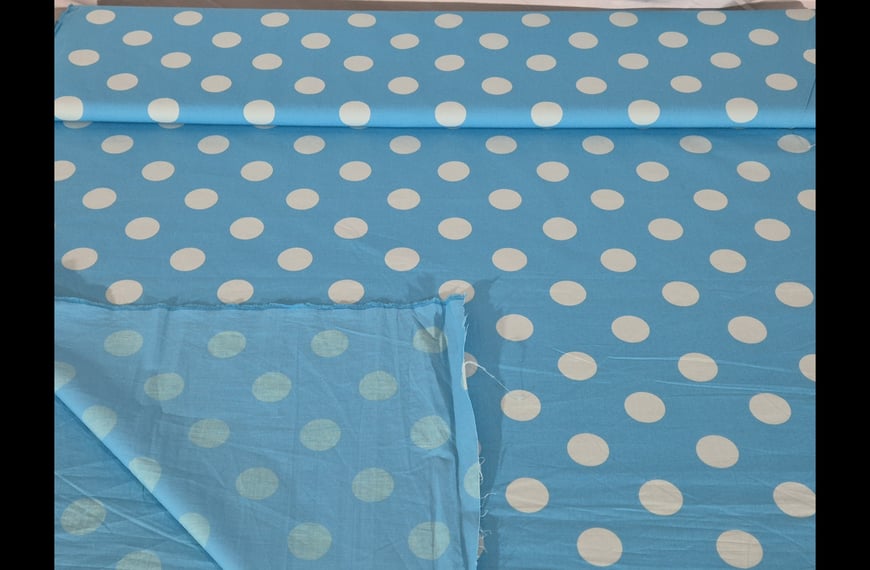 Poplin with White Big Polka Dots Cotton Multi-Colored - 150cm