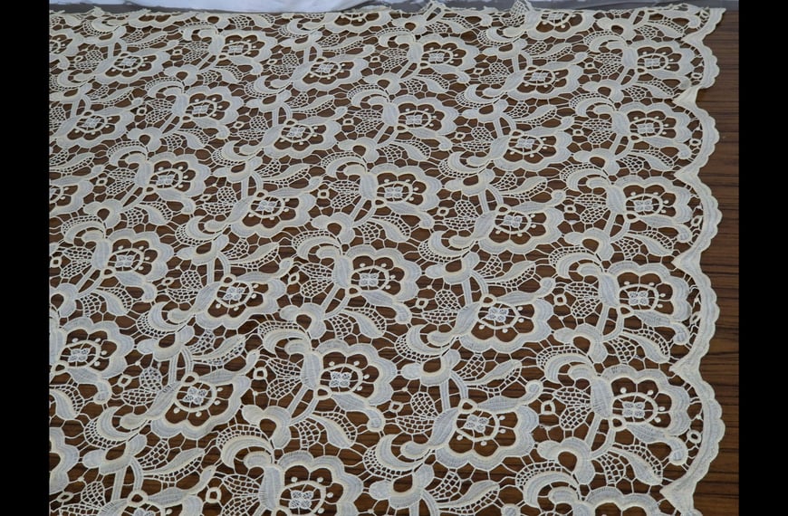 Lace Guipure Thick Polyester Single-Colored - 120cm