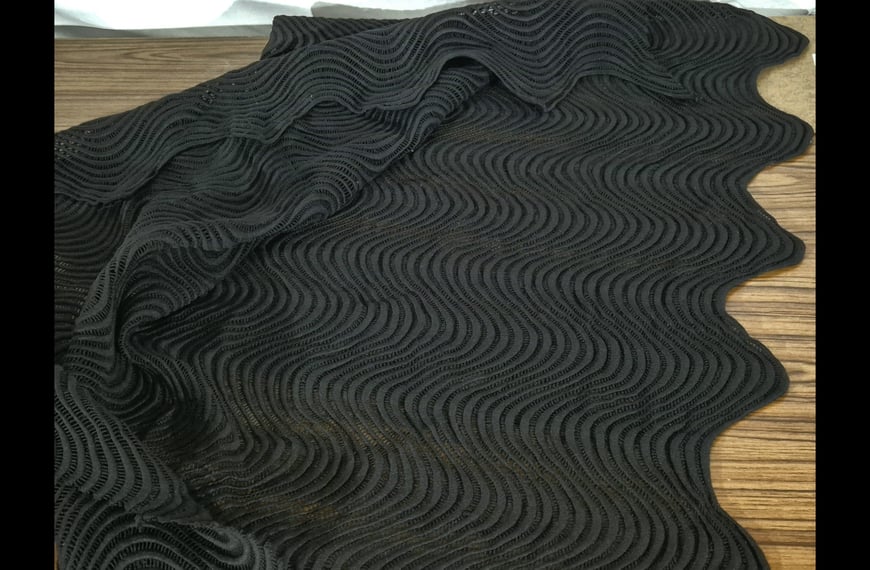 Lace Guipure with Waves Heavy Polyester Single-Colored - 1cm