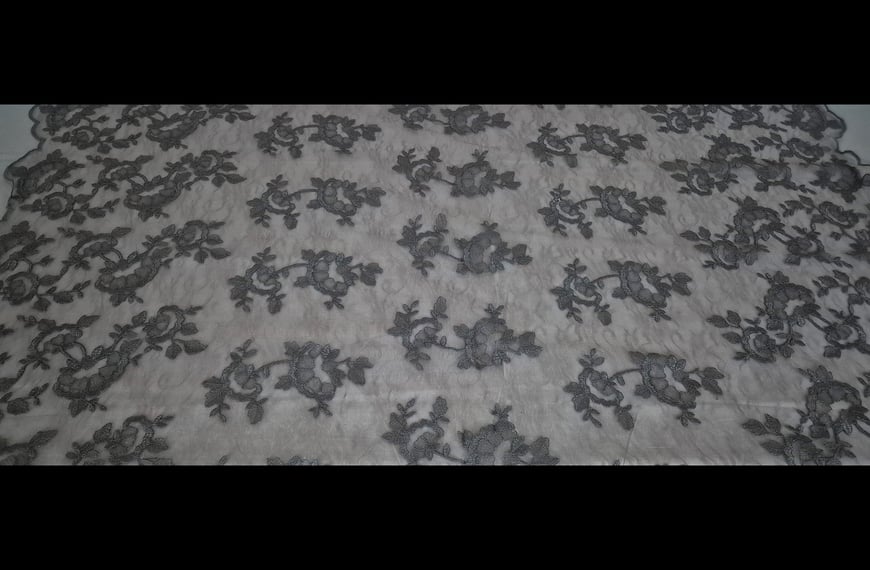 Lace with Rose Bouquets Polyester Single-Colored - 150cm