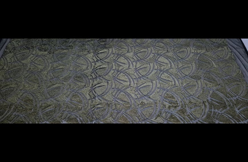 Tulle with Golden Sequin Polyester Single-Colored - 140cm