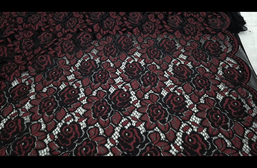 Lace with Flowers Polyester Cotton Single-Colored - 150cm