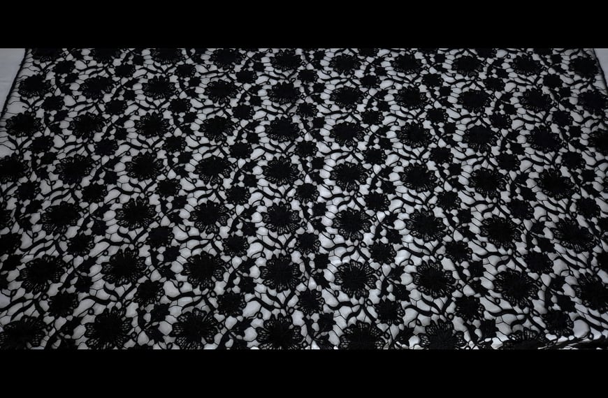 Lace Guipure Rhombuses Polyester Single-Colored - 120cm