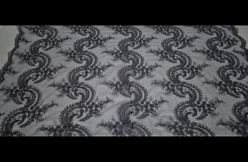 Lace Corded Guipure with Paislies Cotton Polyester Acetat Polyester Single-Colored - 130cm