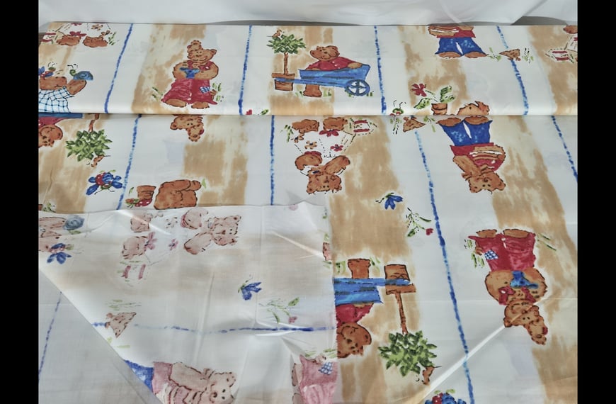 Sheeting with Teddy Bears for Kids Cotton Multi-Colored - 160cm