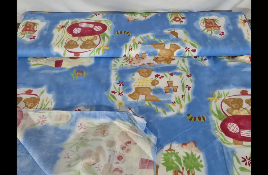 Sheeting with Teddy Bears for Kids Cotton Multi-Colored - 160cm