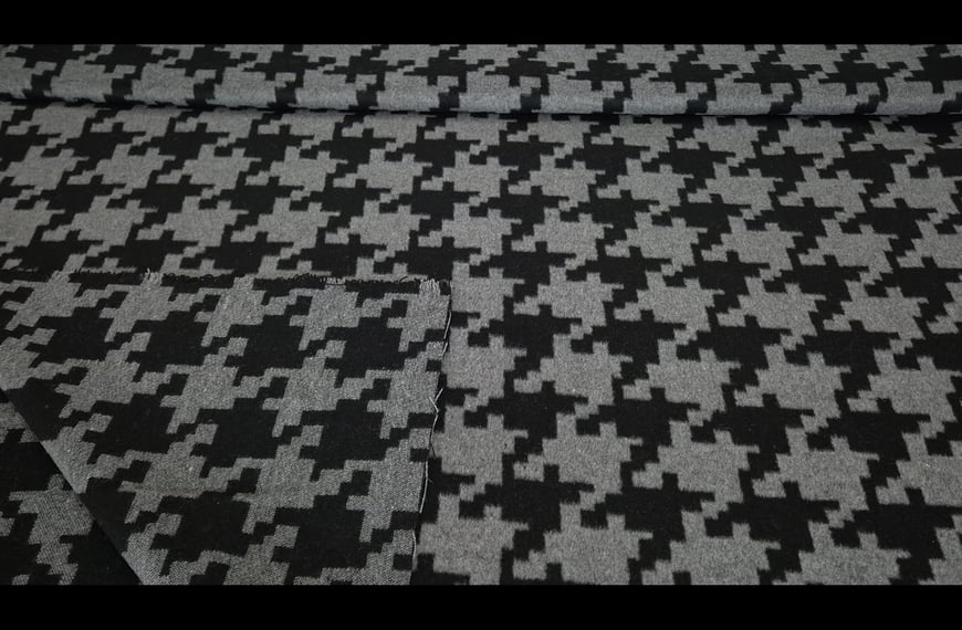 Wool Elastic with Big Pied De Poule Multi-Colored - 150cm