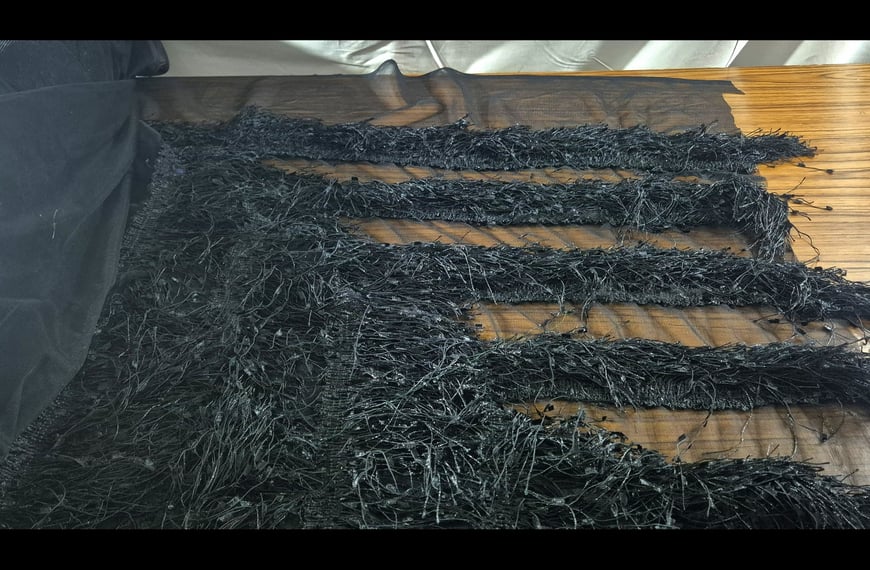 Tulle with Fringes from Korea Polyester Single-Colored - 150cm