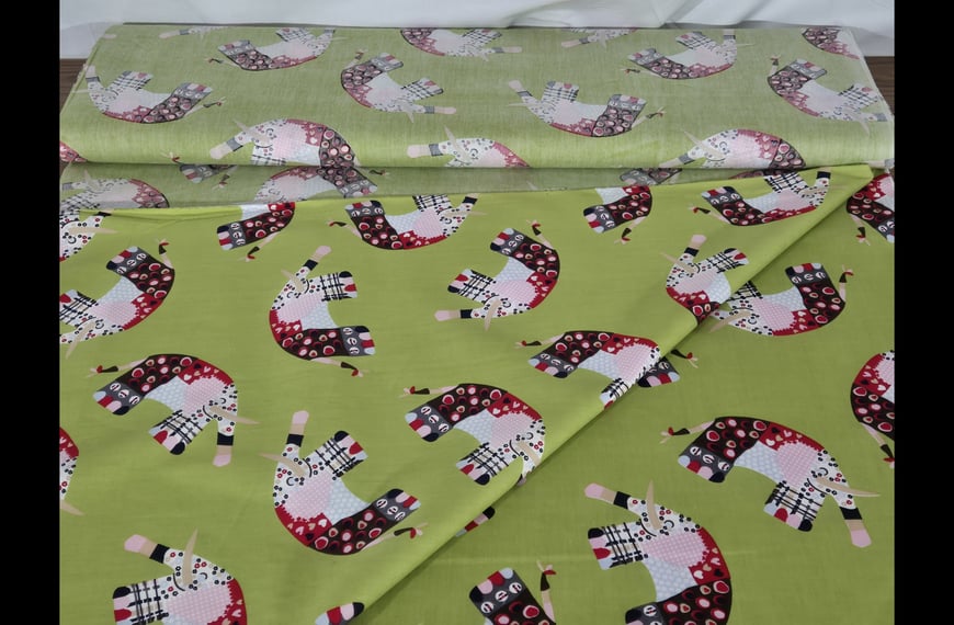 Poplin with Elephants for Kids Cotton Multi-Colored - 150cm