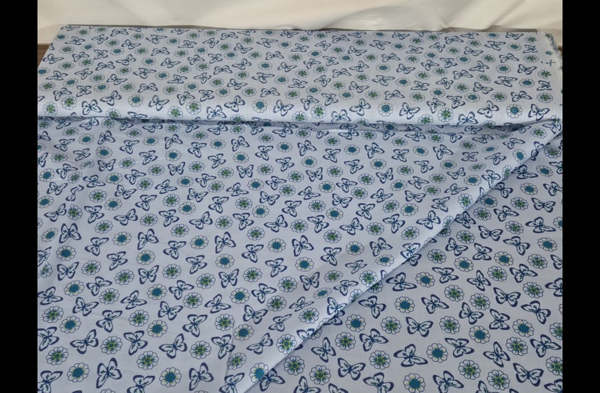 Poplin with Butterflies & Flowers Cotton Multi-Colored - 150cm