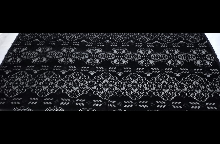 Lace Brushed with Flowers Polyester Single-Colored - 150cm