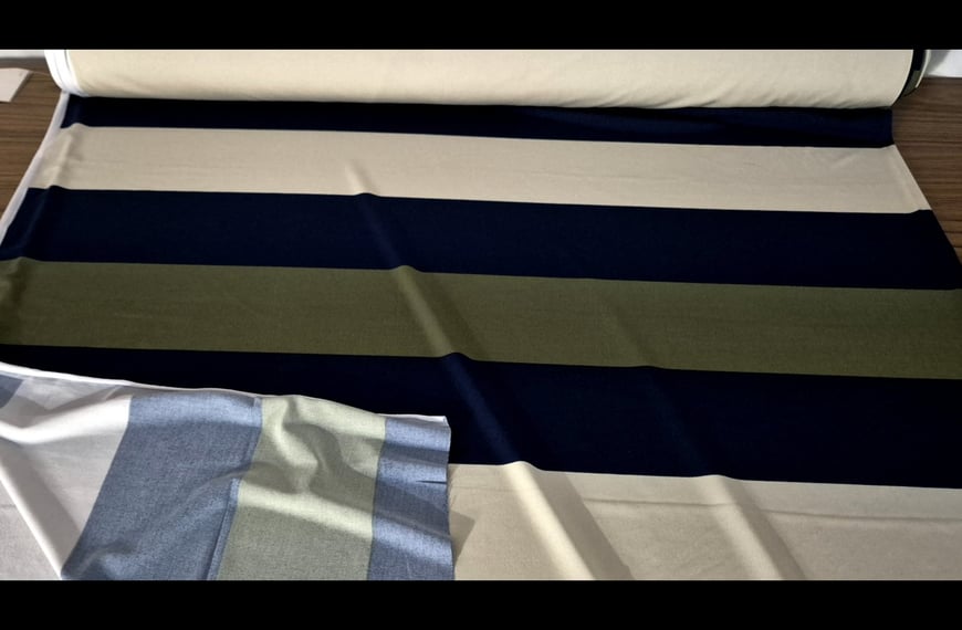 Jersey with 3-Colored Stripes Polyester Elast Multi-Colored - 150cm