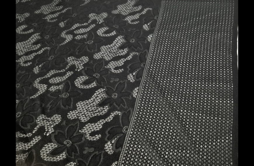 Lace with Flowers like Mesh Polyester Cotton Single-Colored - 150cm