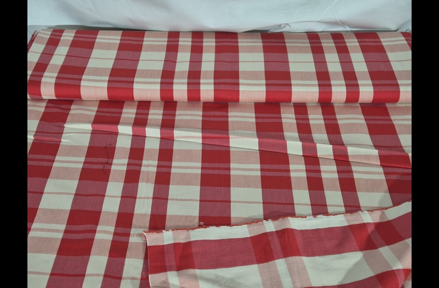 Brocade with Checkers Cotton Polyester Elast Multi-Colored - 150cm