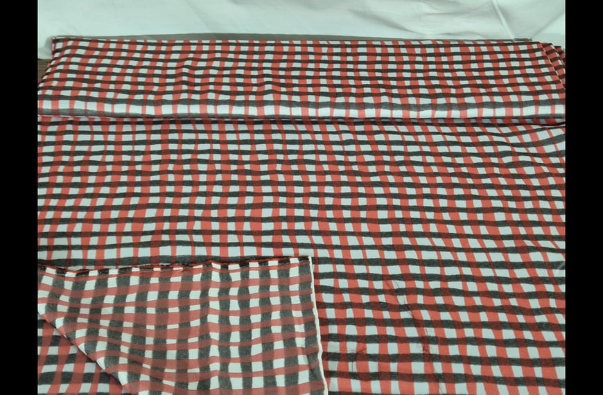 Brocade Checkers Cotton Polyester Elast Multi-Colored - 150cm