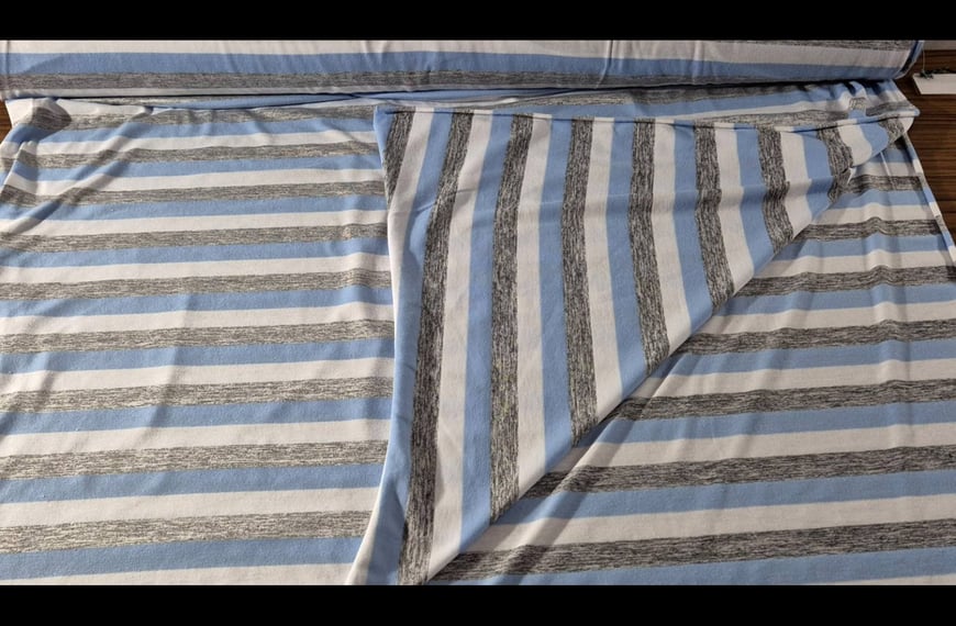 Jersey with Stripes Polyester Elast Multi-Colored - 150cm