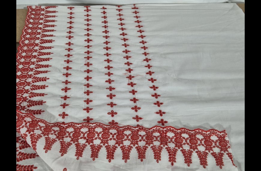 Embroidery with Border Finish Cotton Multi-Colored - 130cm
