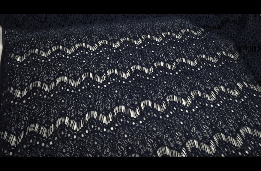 Lace with Trim Cotton Single-Colored - 150cm