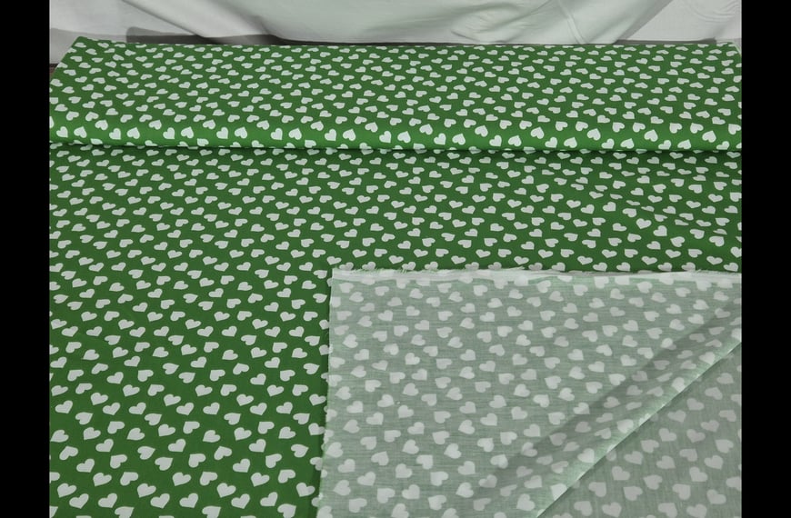 Poplin with White Hearts Cotton Multi-Colored - 150cm