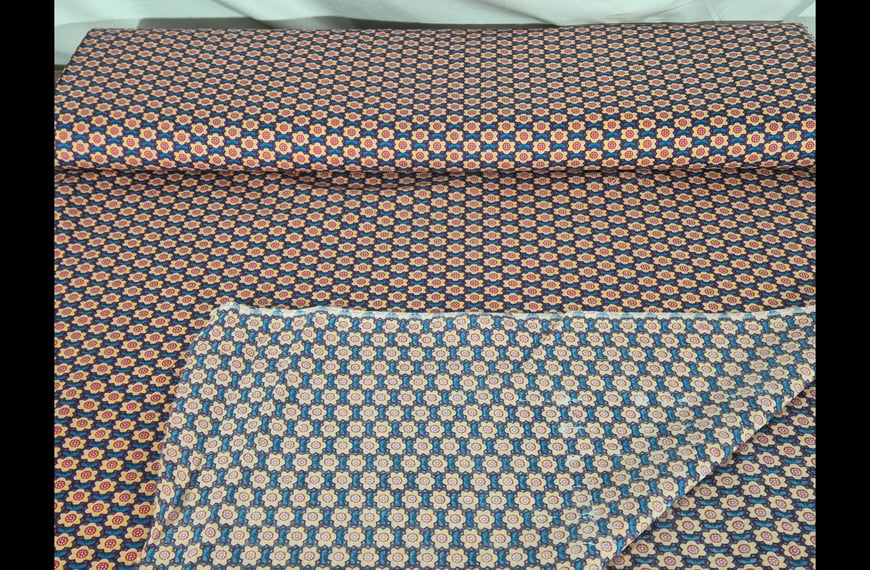 Poplin with 2-Colored Flowers Cotton Multi-Colored - 150cm