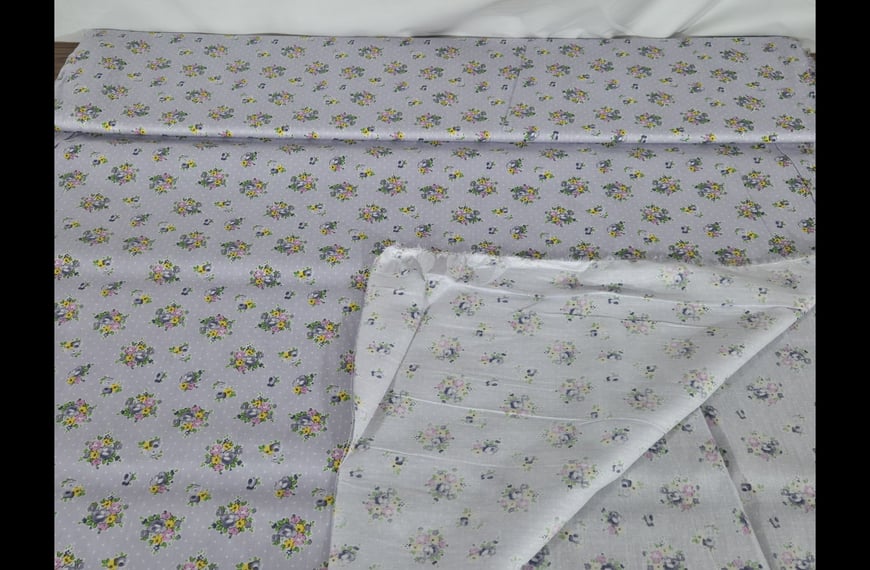 Poplin with Polka Dots & Flowers Cotton Multi-Colored - 150cm