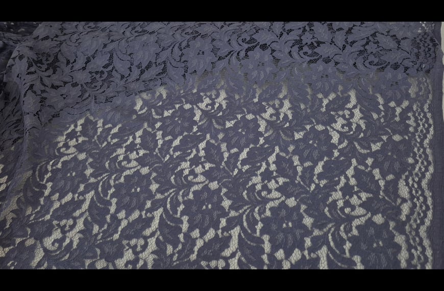 Lace Corded with Flowers Polyester Single-Colored - 150cm