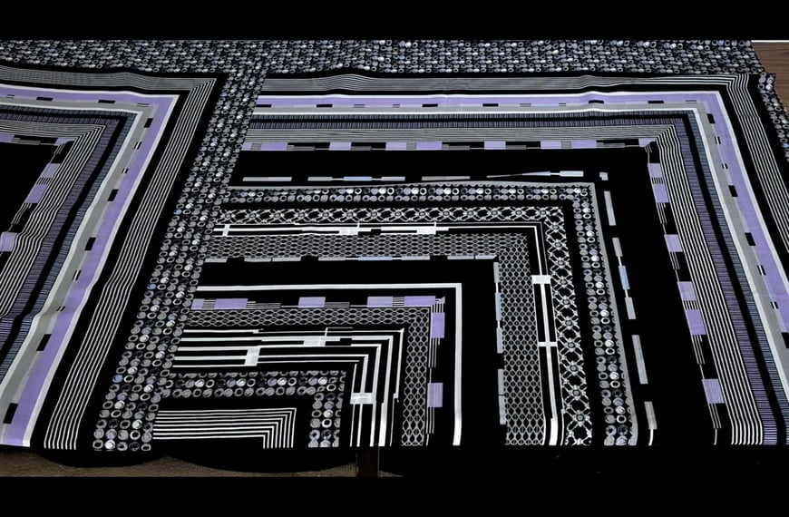 Georgette with Square Shapes Polyester Multi-Colored - 150cm