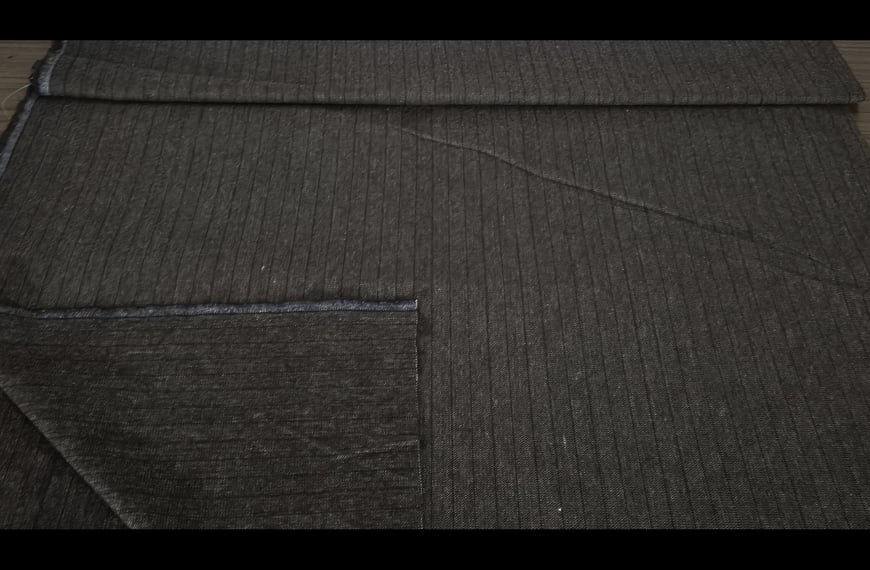 Flannel Tweed with Black Stripe Polyester Wool Multi-Colored - 150cm