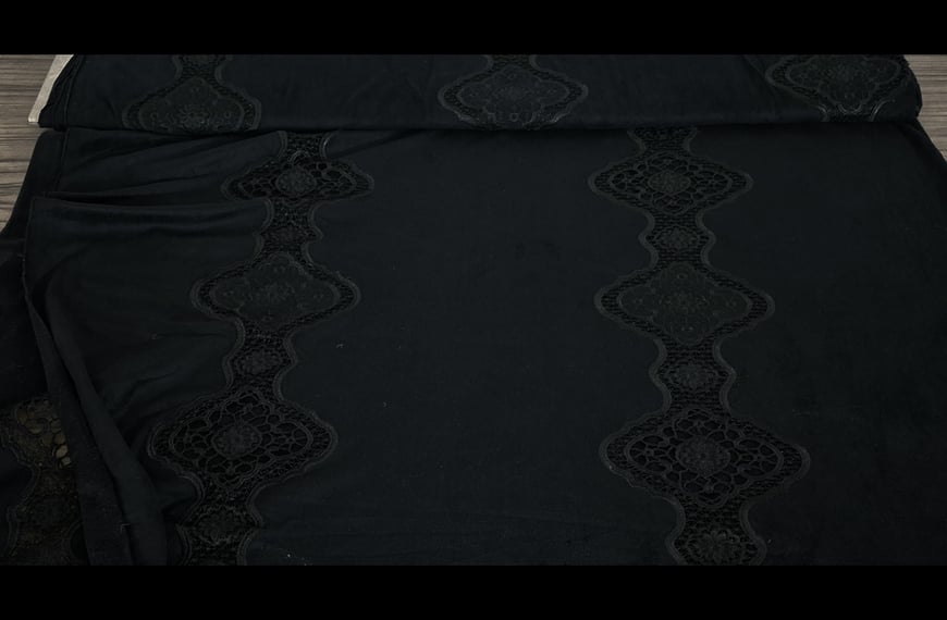 Suede with Knit Polyester Single-Colored - 150cm