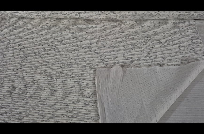 Jacquard with Embossed Thick Stripe Polyester Acetat Elastin Single-Colored - 150cm