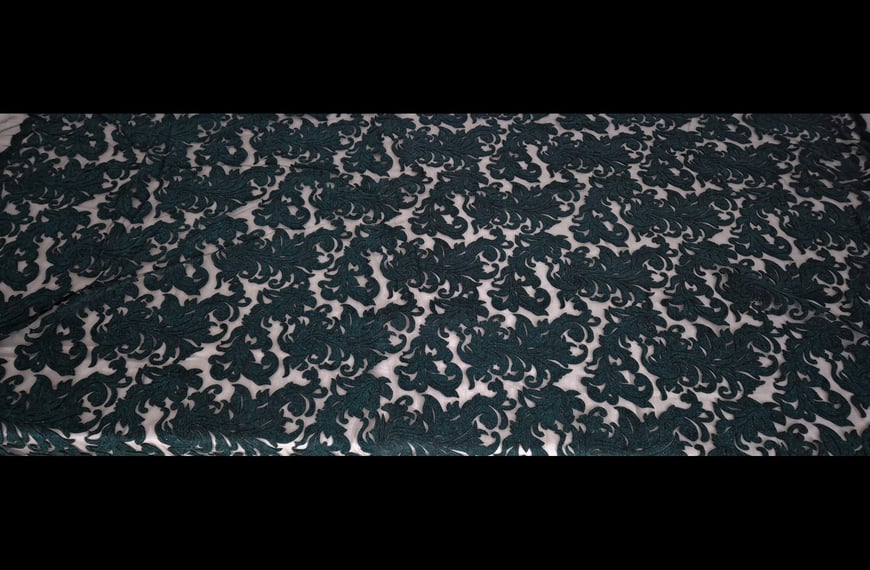 Lace with Tulle in Floke Patterns Polyester Single-Colored - 160cm