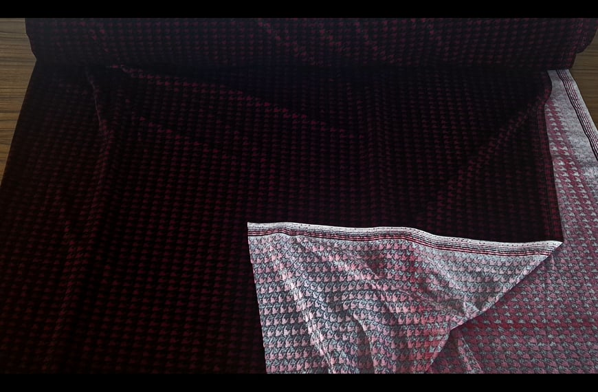 Velvet with Small Pie De Poule Polyester Elast Multi-Colored - 150cm