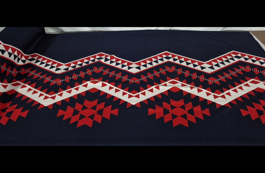 Jersey with Rhombuses & Border Polyester Elast Multi-Colored - 150cm