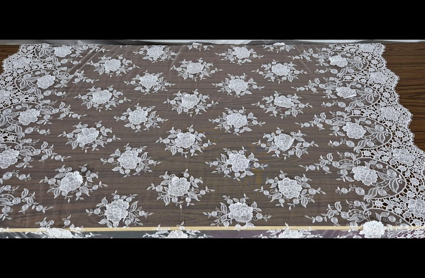 Lace with Daisies 3D Polyester Single-Colored-130cm