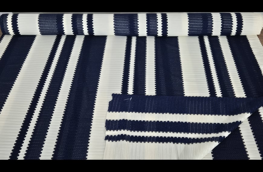 Jersey Elastic Pleated with Stripes Polyester Multi-Colored - 150cm