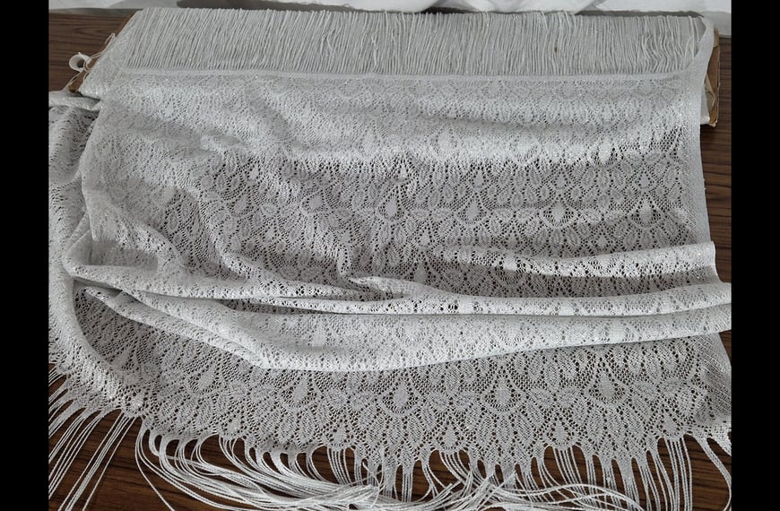 Lace with Designs & Fringes Polyester Metallic Single-Colored-150cm