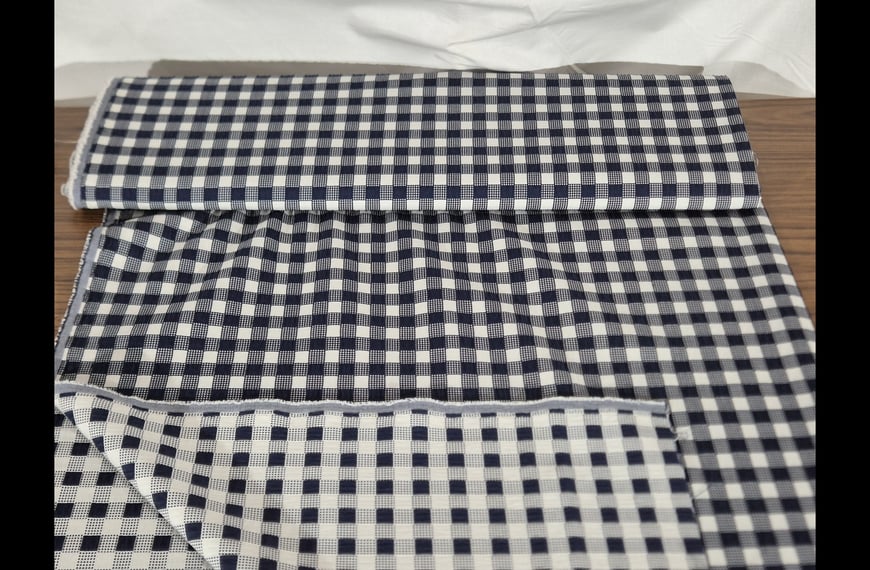 Jacquard with Checkers Cotton Polyester Elast Multi-Colored - 130cm