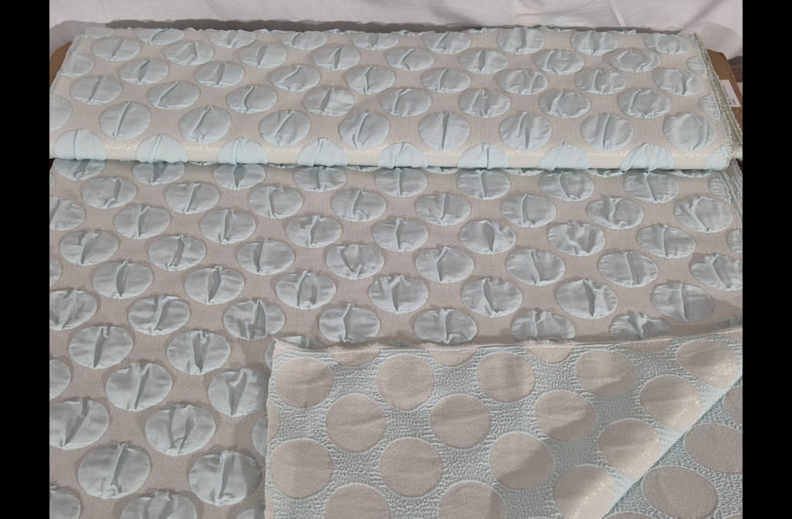 Jacquard with Big Polka Dots Polyester Metallic Elast Multi-Colored - 135cm