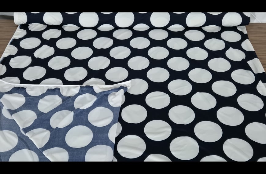 Jersey with Big Polka Dots Polyester Elast Multi-Colored - 150cm