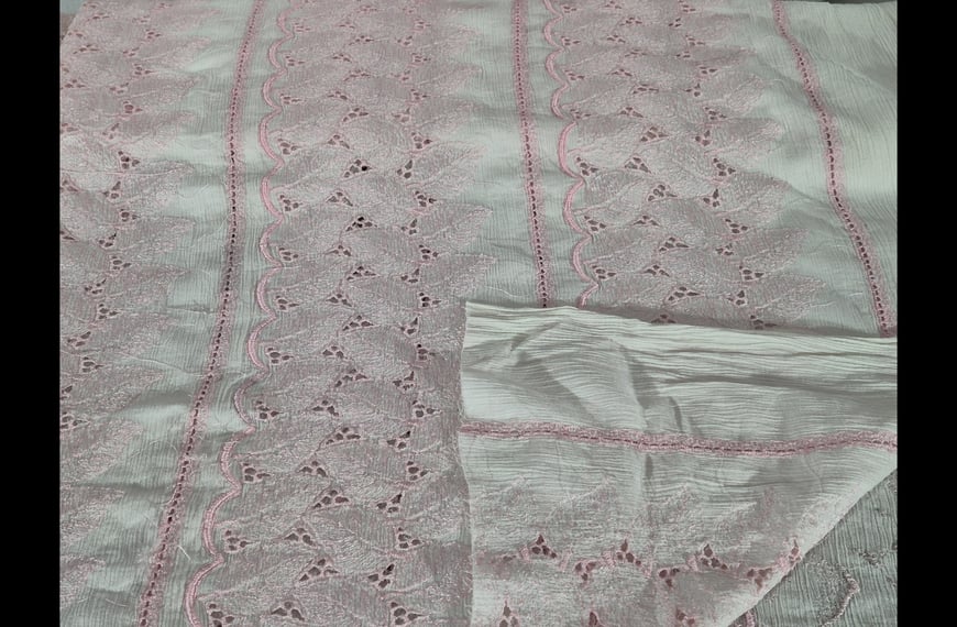 Tsevres Embroidery with Knitted Leaves Cotton Multi-Colored - 140cm