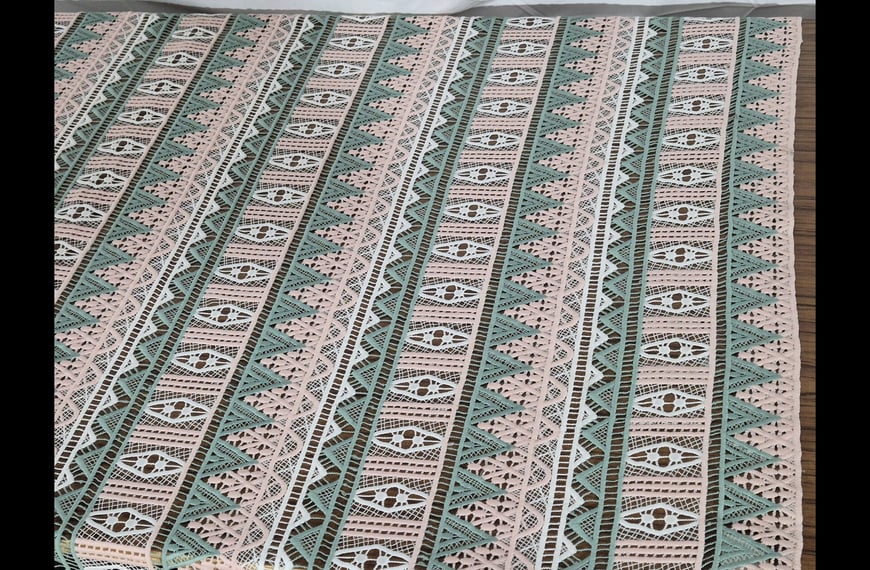 Lace with Diamonds in Stripe Polyester Multi-Colored - 150cm